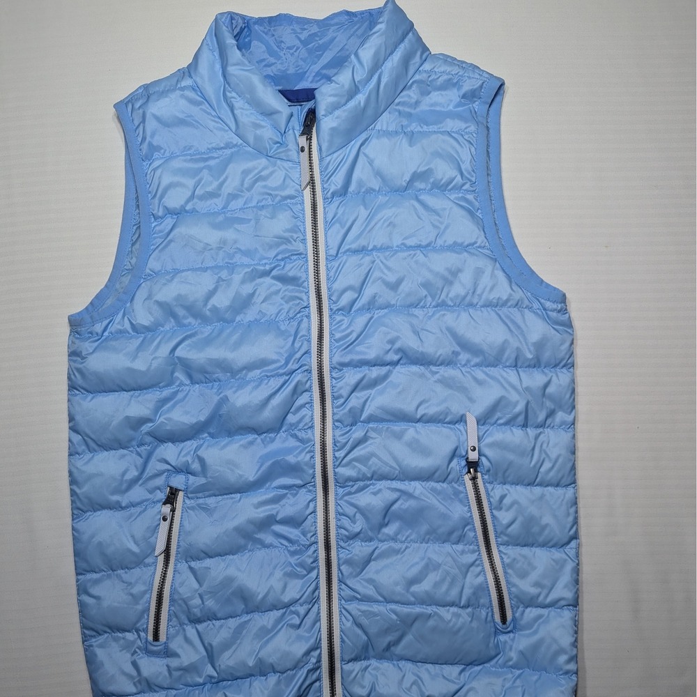 Hanna Andersson Kids 150 10/12 Blue Aero Light Down Vest Quilted Puffer Winter